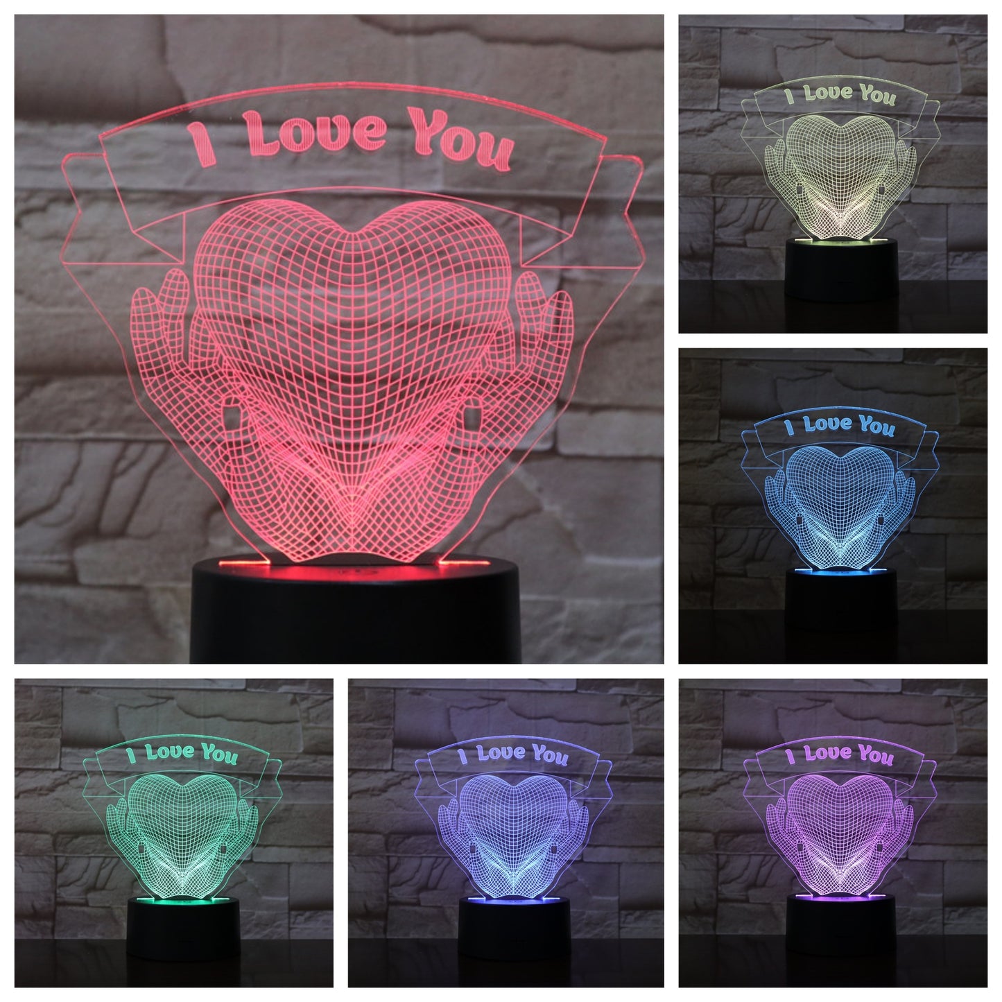 "I Love You" Valentine's Day Gift Hands Holding Love 3D Night Light