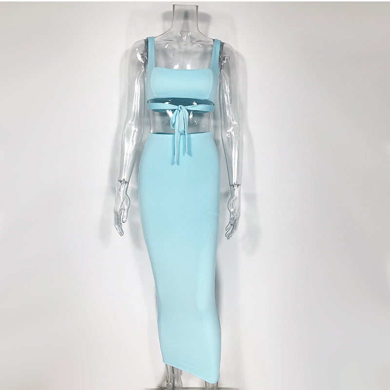 Women's Tie Up Shirt and Skirt Set