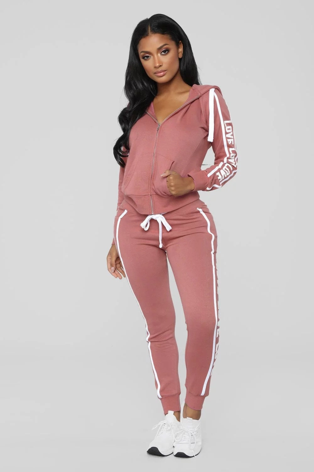 "Love Love Love" Women Long Sleeve Two Piece Set
