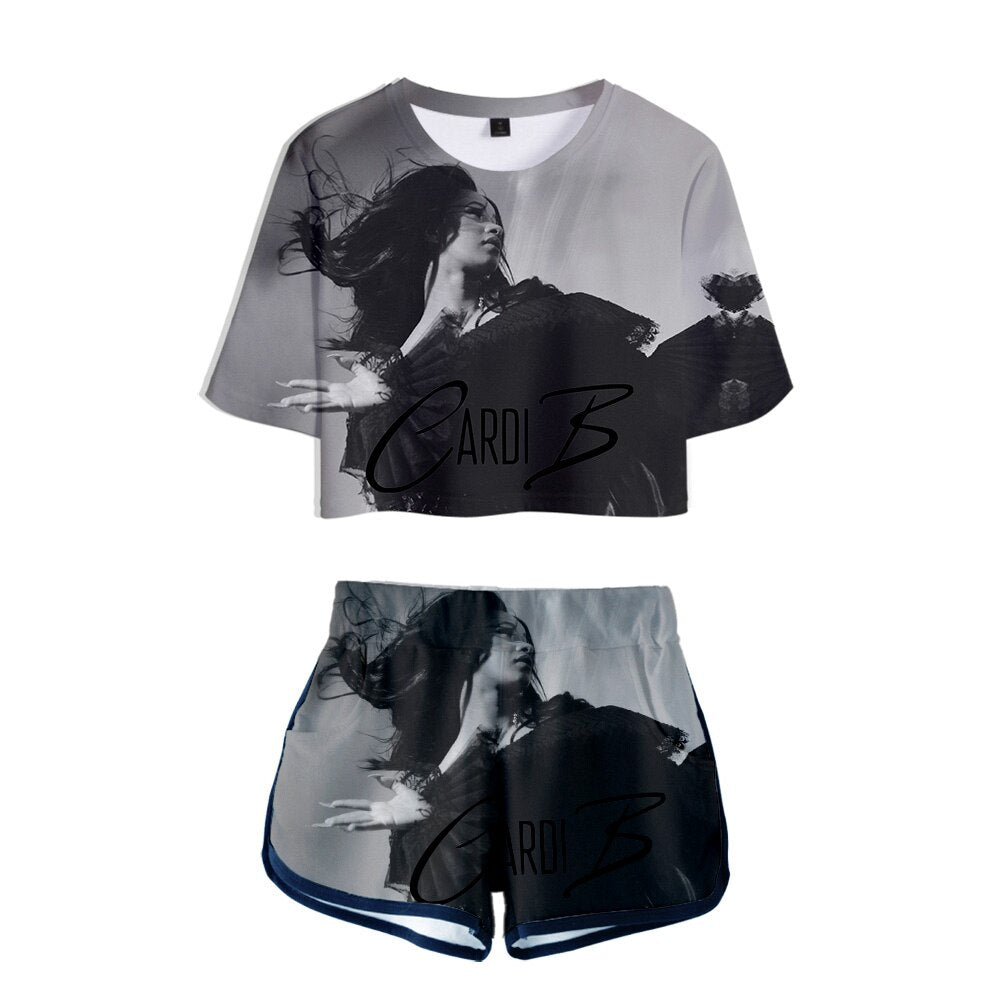 Trendy Sexy 3D Printed Short Sleeve Set