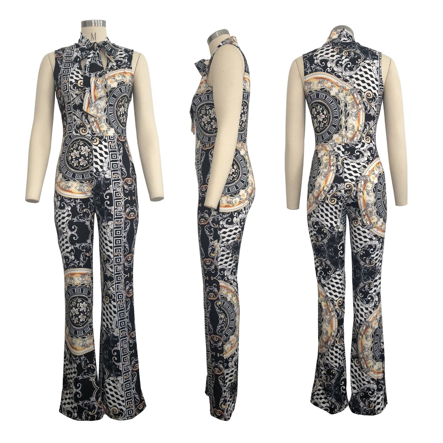 "Designer Queen" Printed Sleeveless Jumpsuit