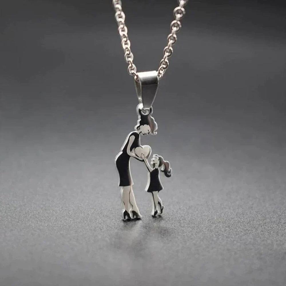 Stainless Steel Mother And Children Necklace