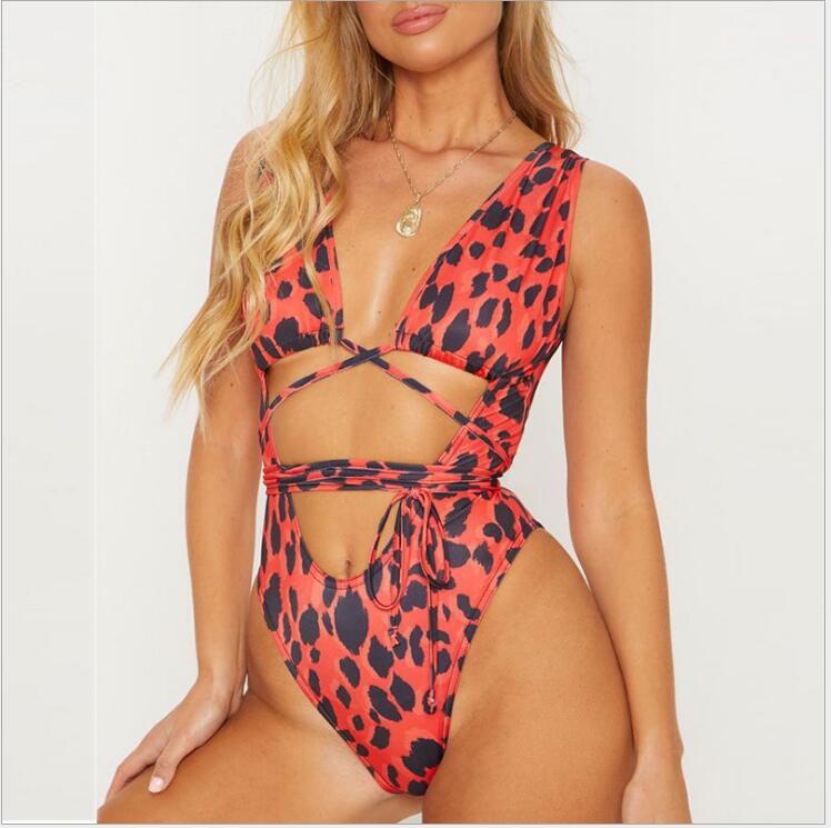 Leopard Orange One Piece Swimsuit