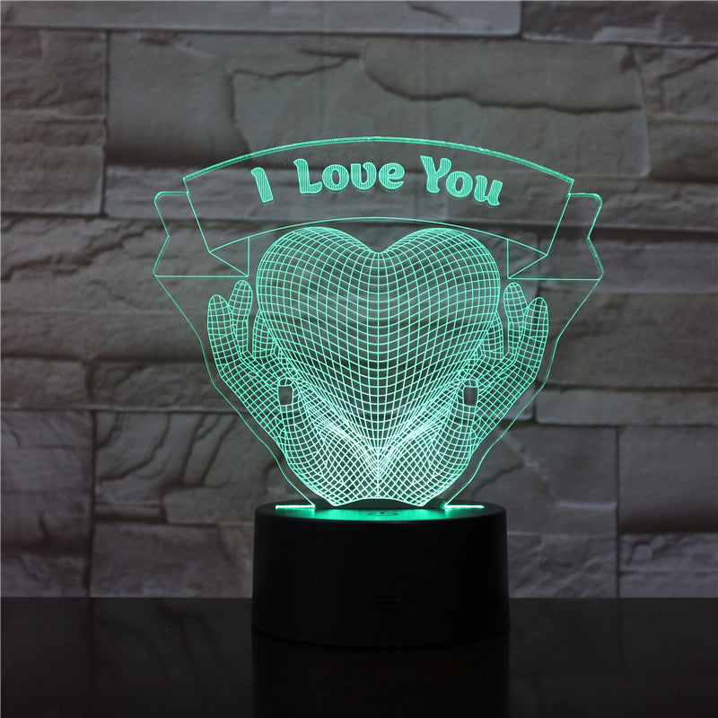 "I Love You" Valentine's Day Gift Hands Holding Love 3D Night Light