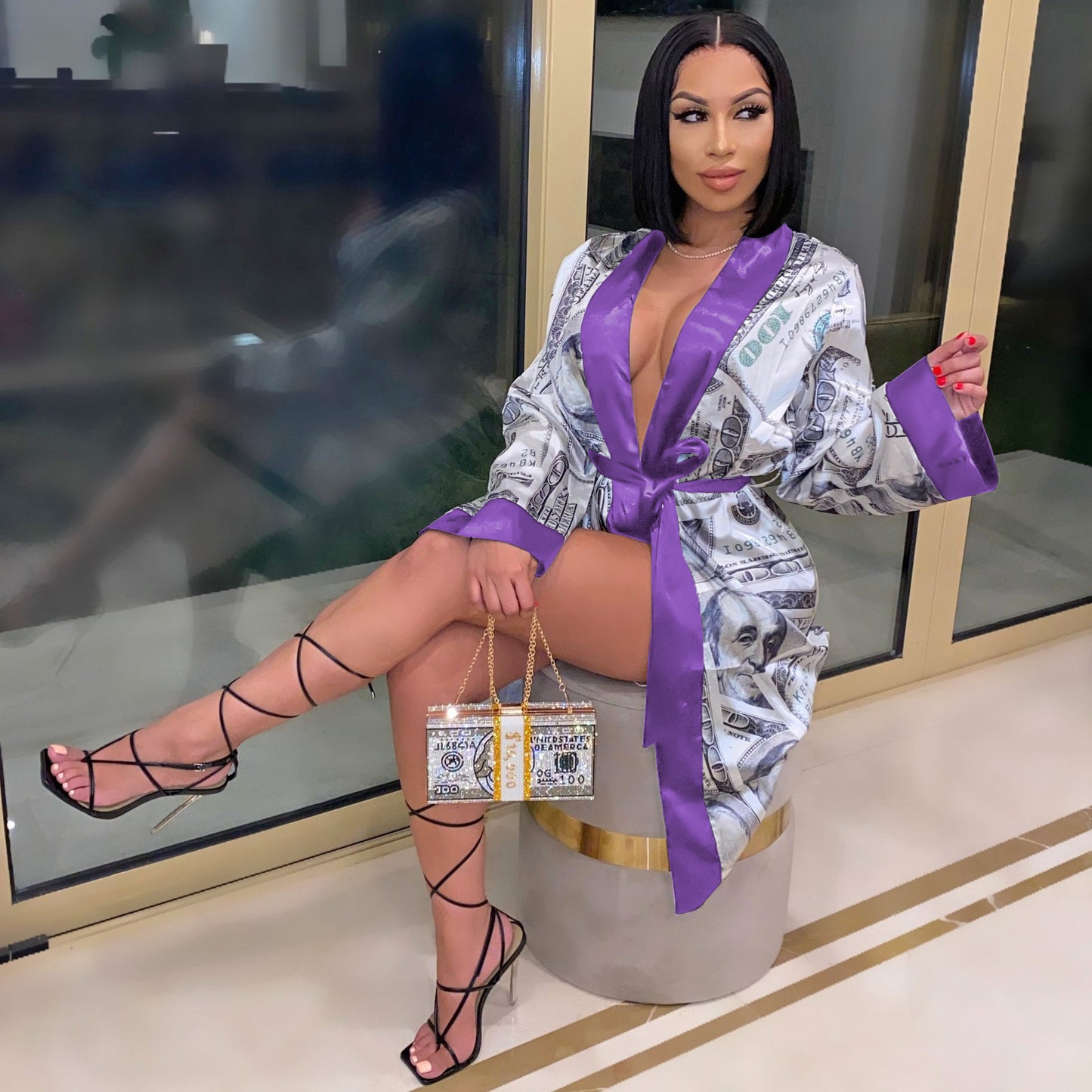 Women's Money Printed Robe