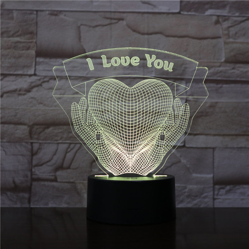 "I Love You" Valentine's Day Gift Hands Holding Love 3D Night Light