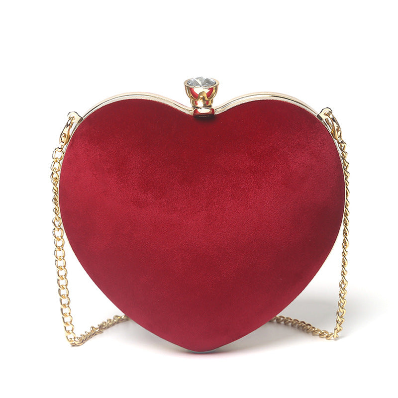 Plush Heart Shaped Chain Purse