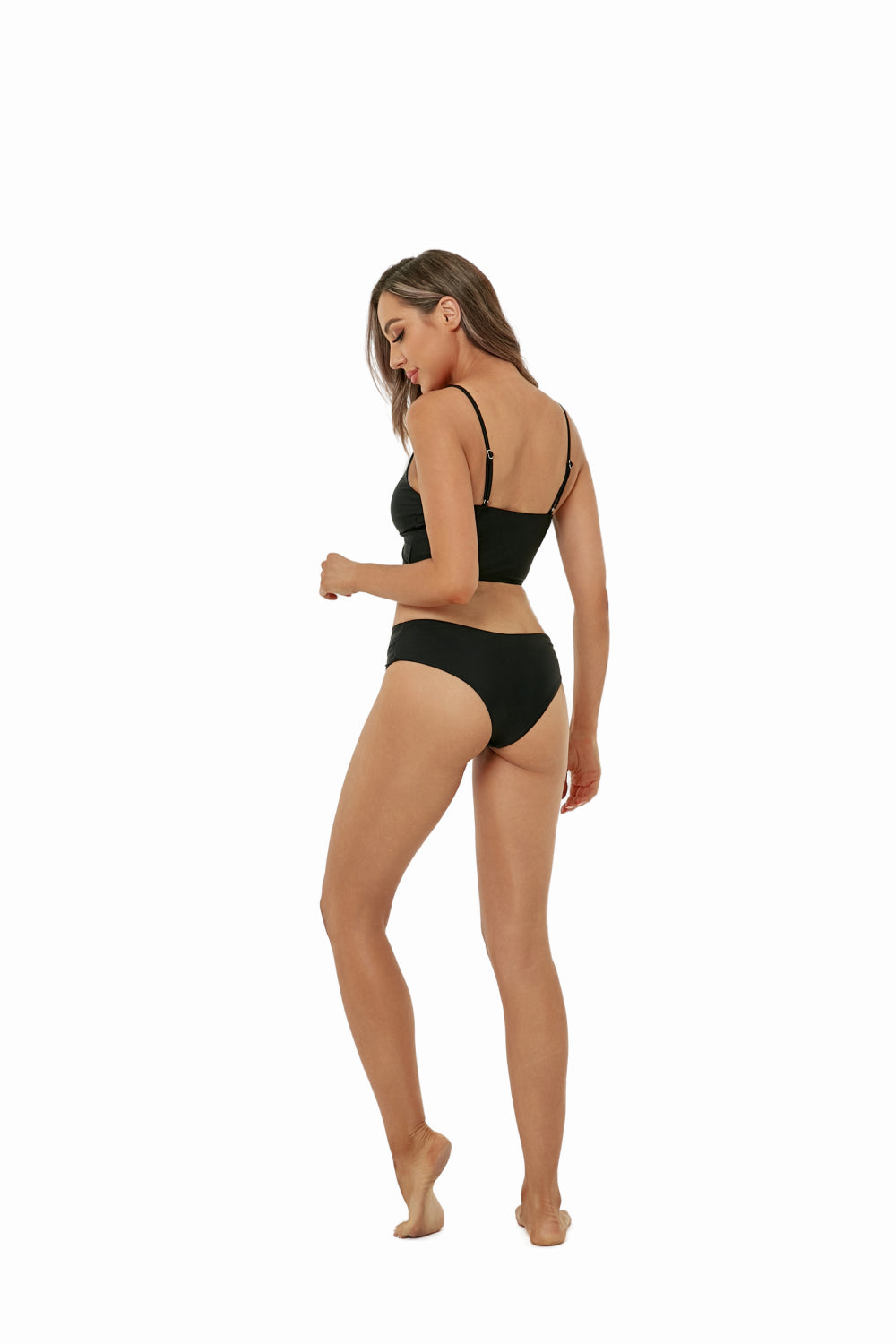 Ruched Detail Spaghetti Strap Bikini Set