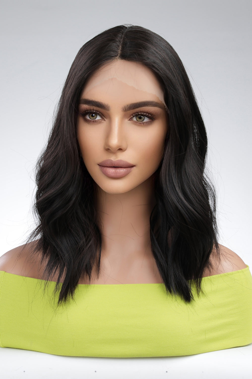 13*2" Lace Front Wigs Synthetic Mid-Length Wave 18" Heat Safe 150% Density