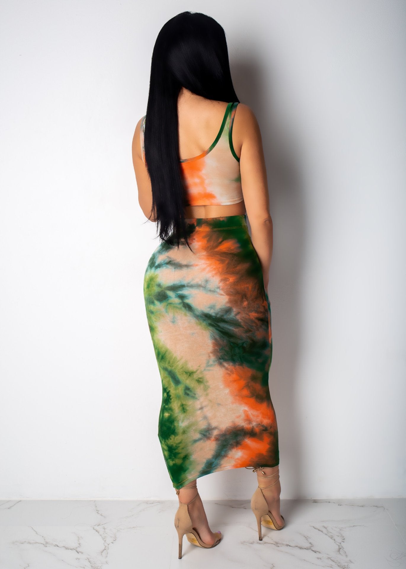 Tye Dye Two-piece Sexy Printed Midi Dress
