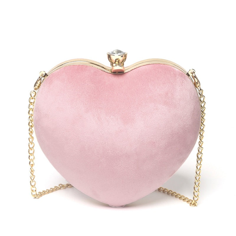 Plush Heart Shaped Chain Purse
