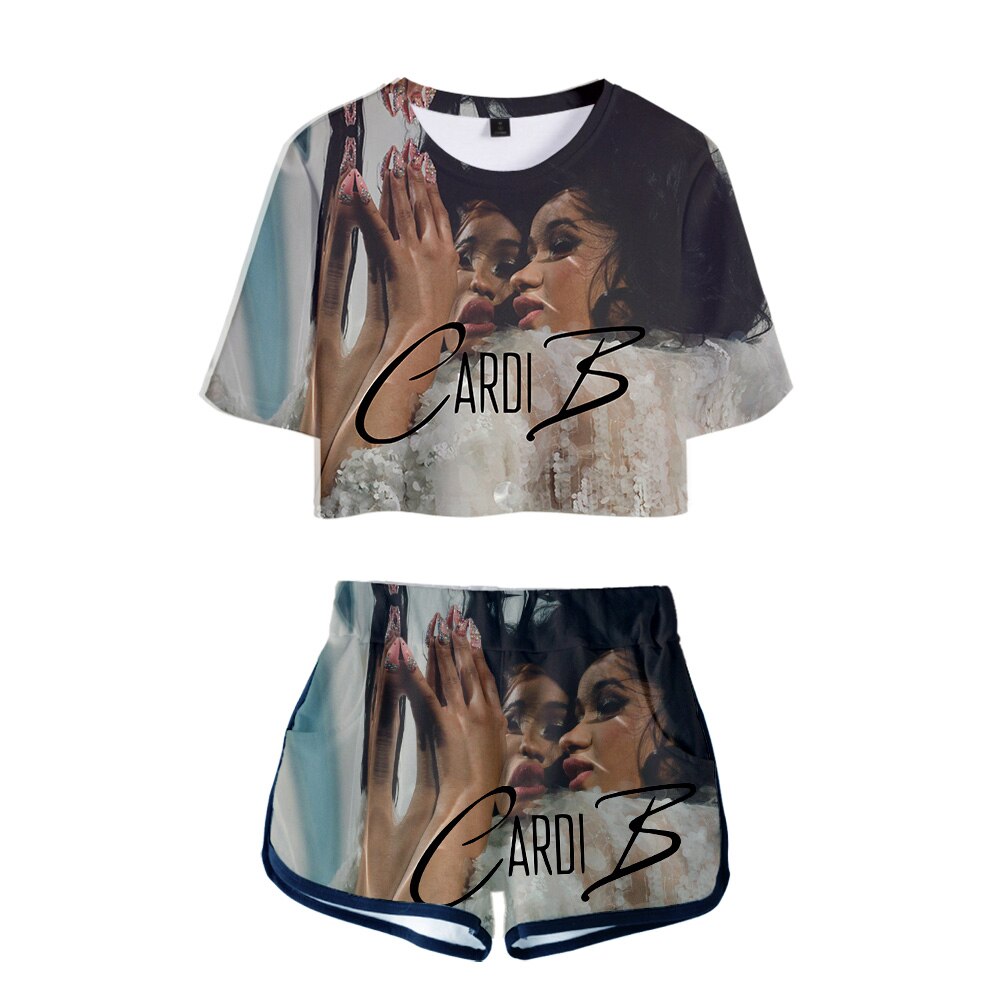 Trendy Sexy 3D Printed Short Sleeve Set