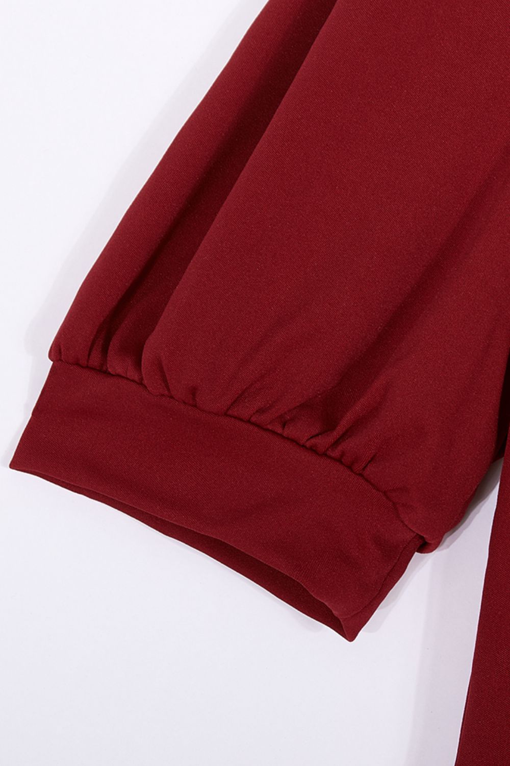 Decorative Button Ruched Puff Sleeve Tulip Hem Dress