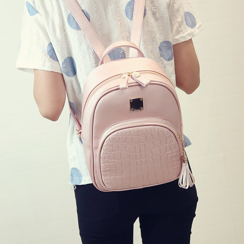 Women's Solid Color Backpack Purse