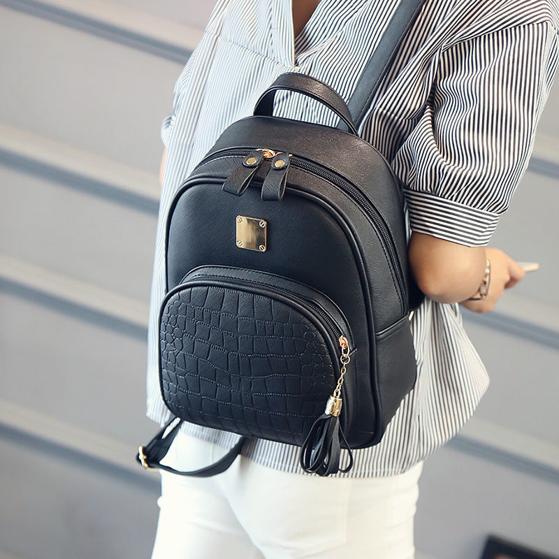Women's Solid Color Backpack Purse