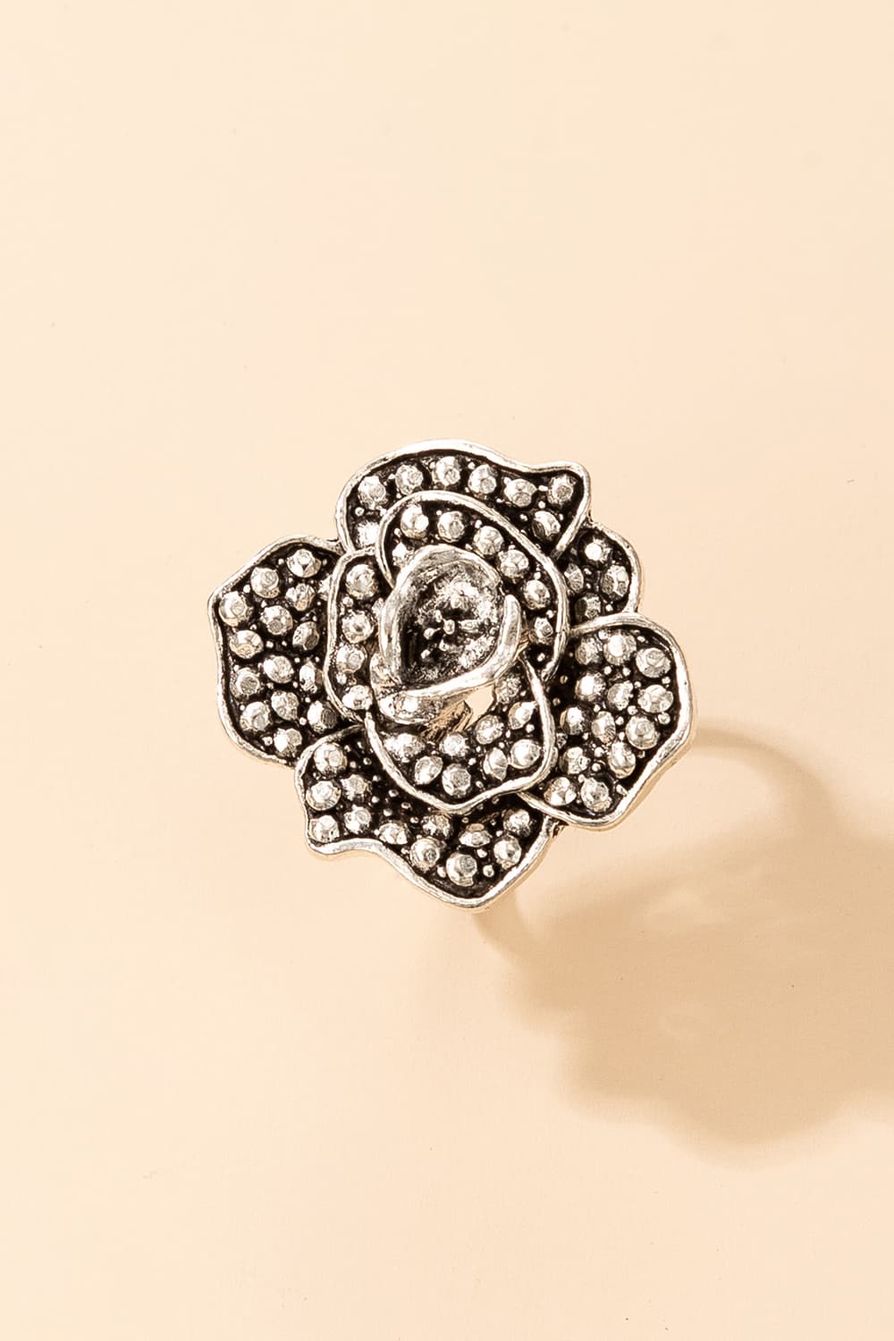 Zinc Alloy Flower Shape Ring