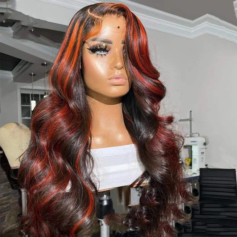 Burgundy Highlight Lace Frontal Wig