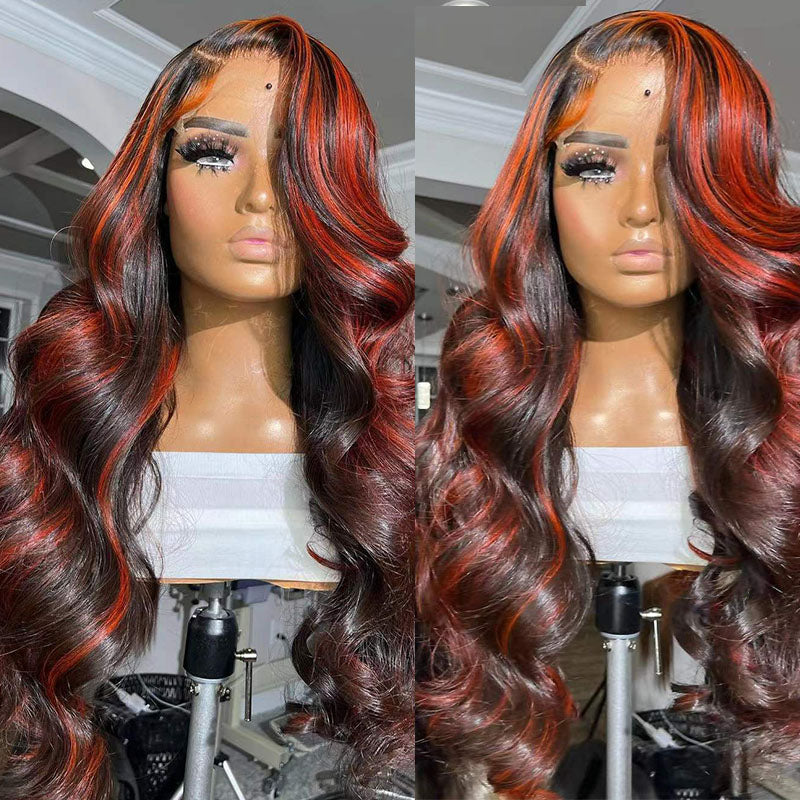 Burgundy Highlight Lace Frontal Wig