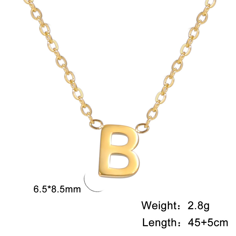 Fashion Alphabet Stainless Steel Necklace