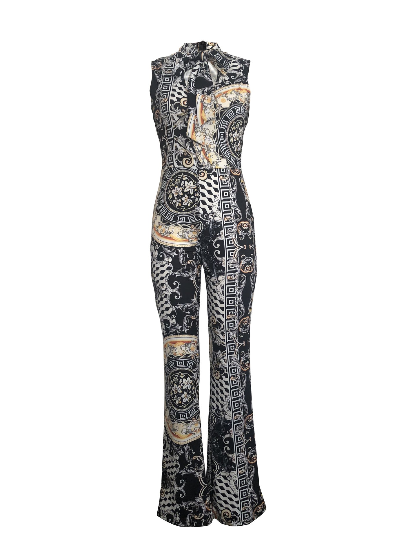"Designer Queen" Printed Sleeveless Jumpsuit