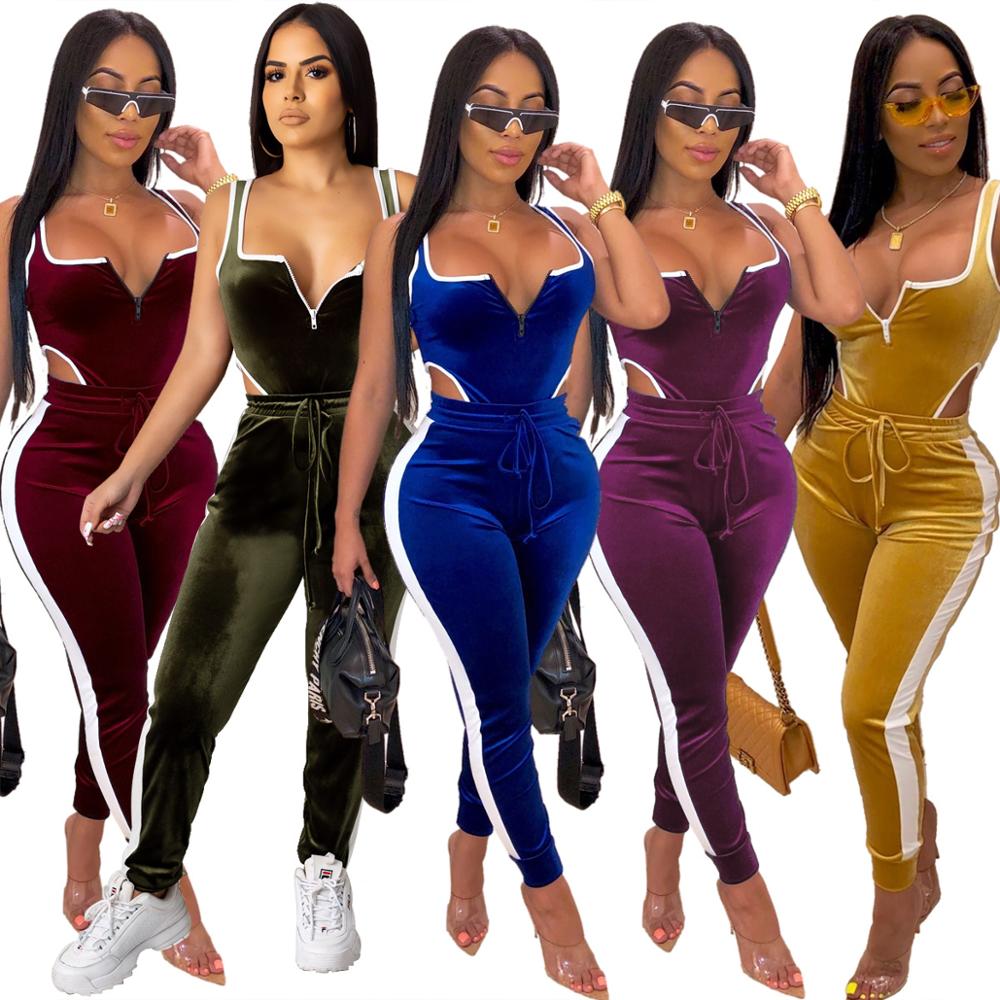 Women's Crop Top Sportswear Jumpsuit