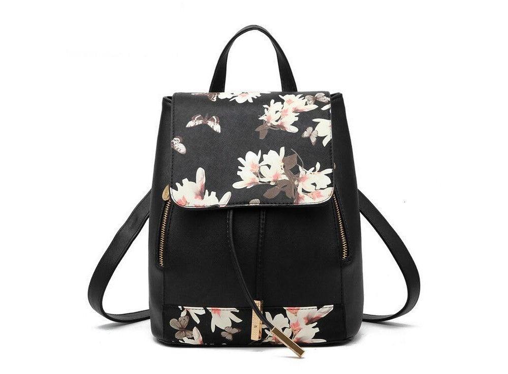 Womens Leather Fashionista Fashion Backpack Purse