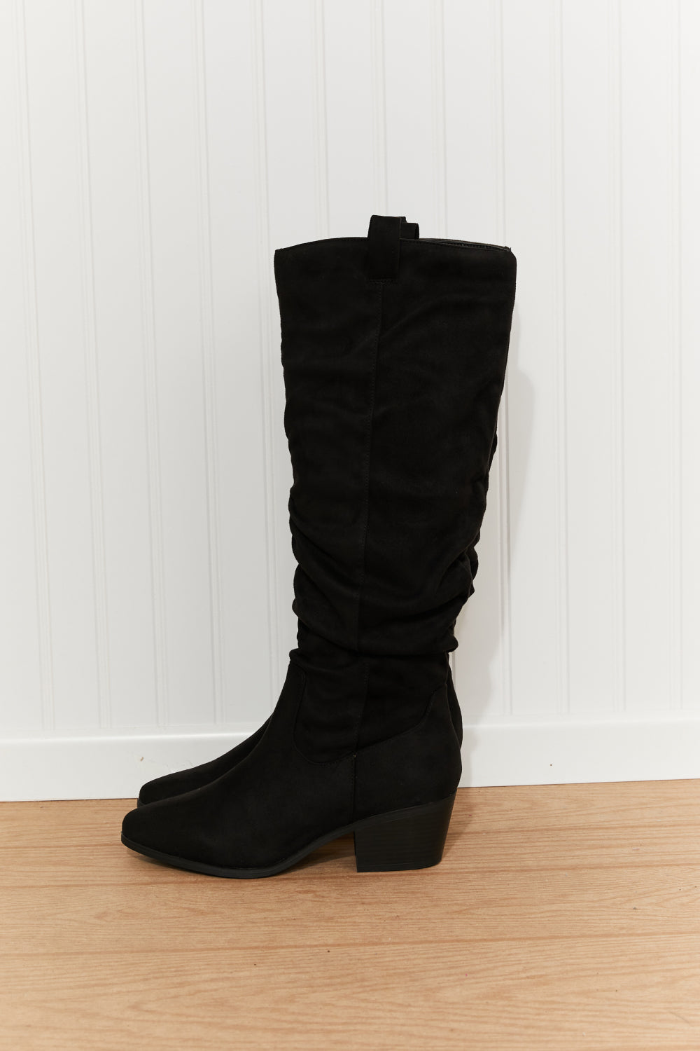 Qupid Around Town Scrunchy Knee High Boots