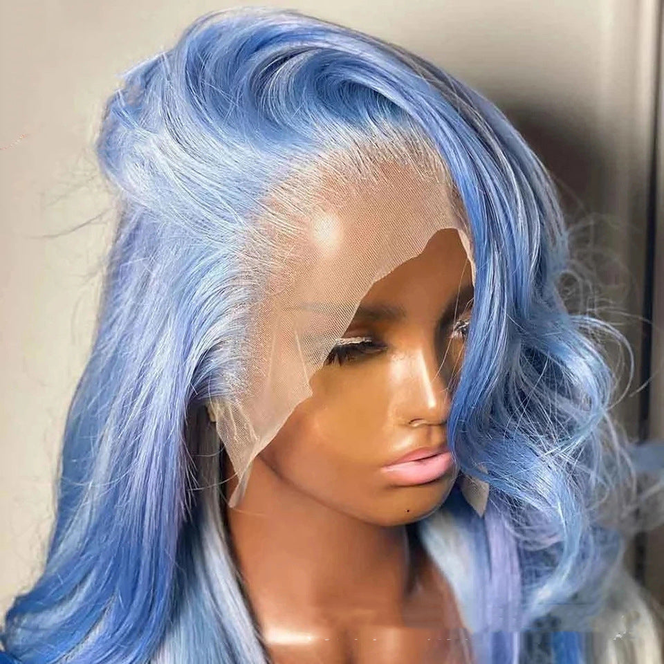 "Lavender Blue"Body Wave Human Hair Lace Front Wig