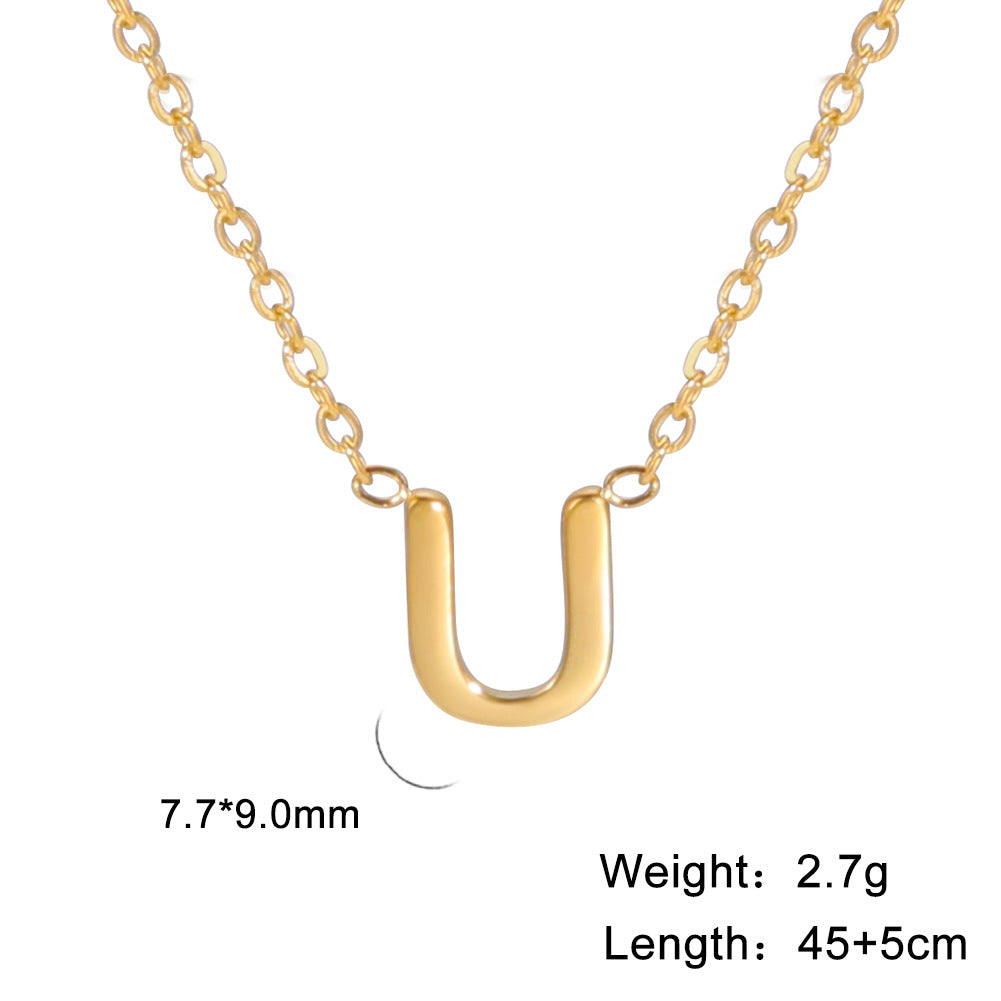 Fashion Alphabet Stainless Steel Necklace