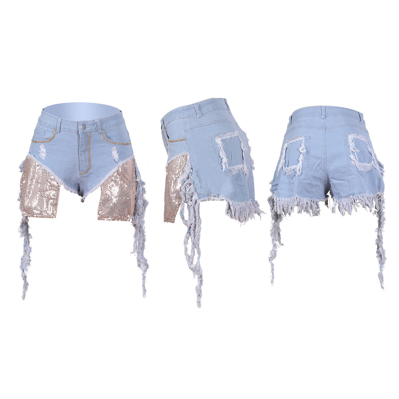 Rhinestone Washed Shorts