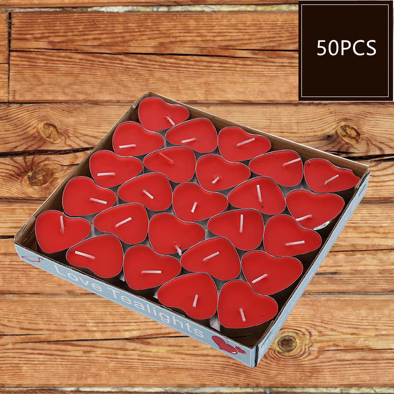 "Heart Tealight Candles 50 Piece Set"