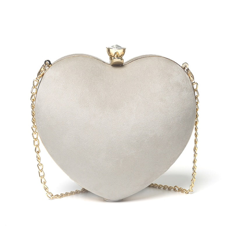 Plush Heart Shaped Chain Purse