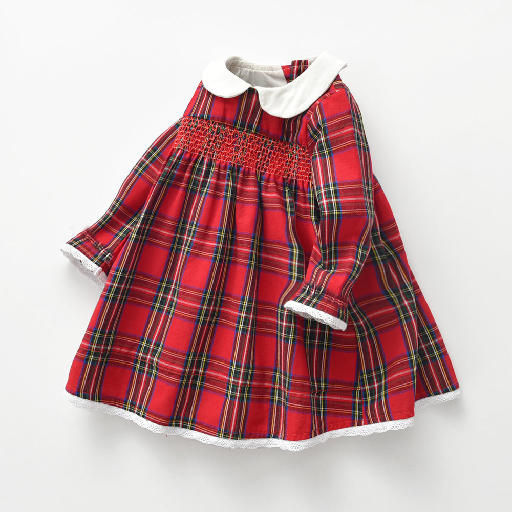 Little Girls' Red Checker Print Dress