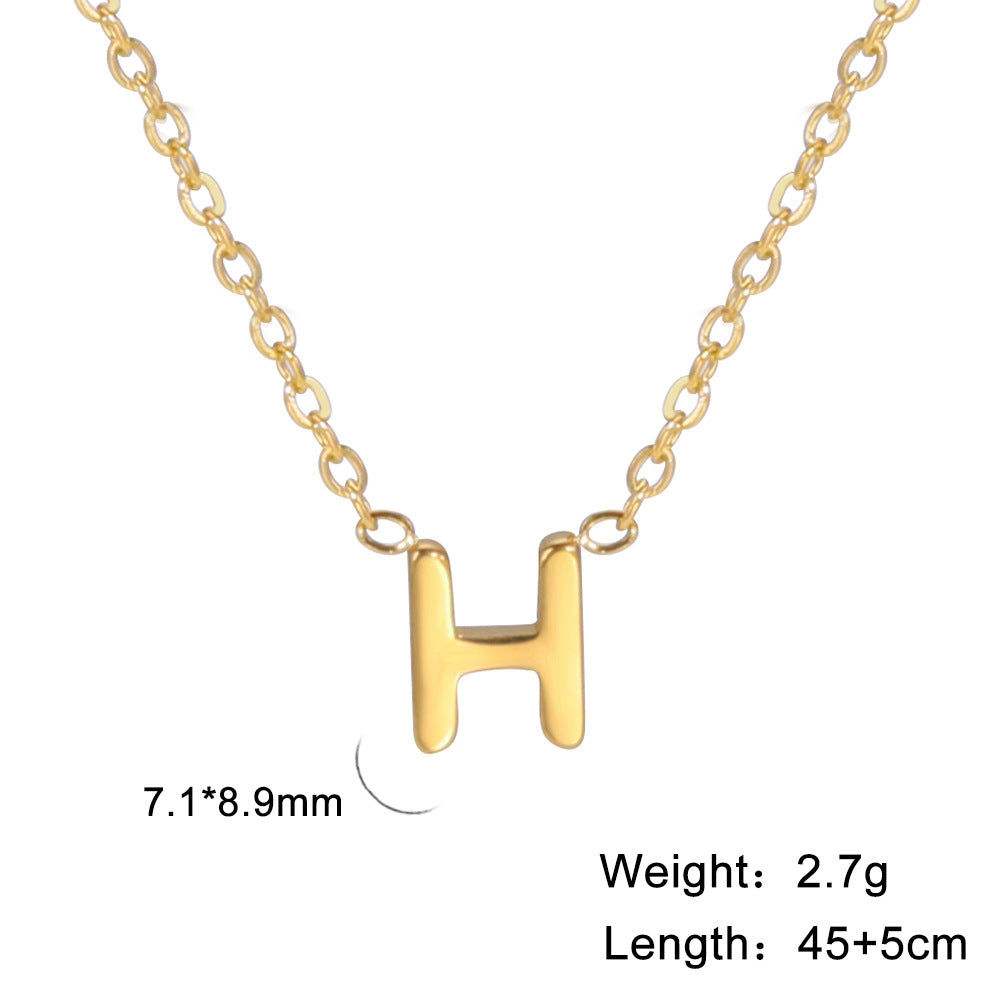 Fashion Alphabet Stainless Steel Necklace