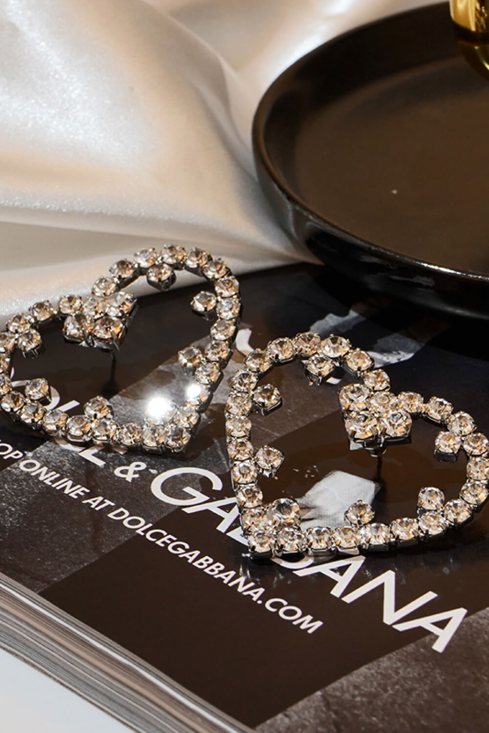 Rhinestone Heart Earrings
