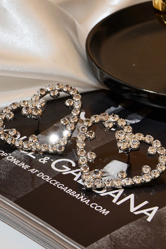 Rhinestone Heart Earrings