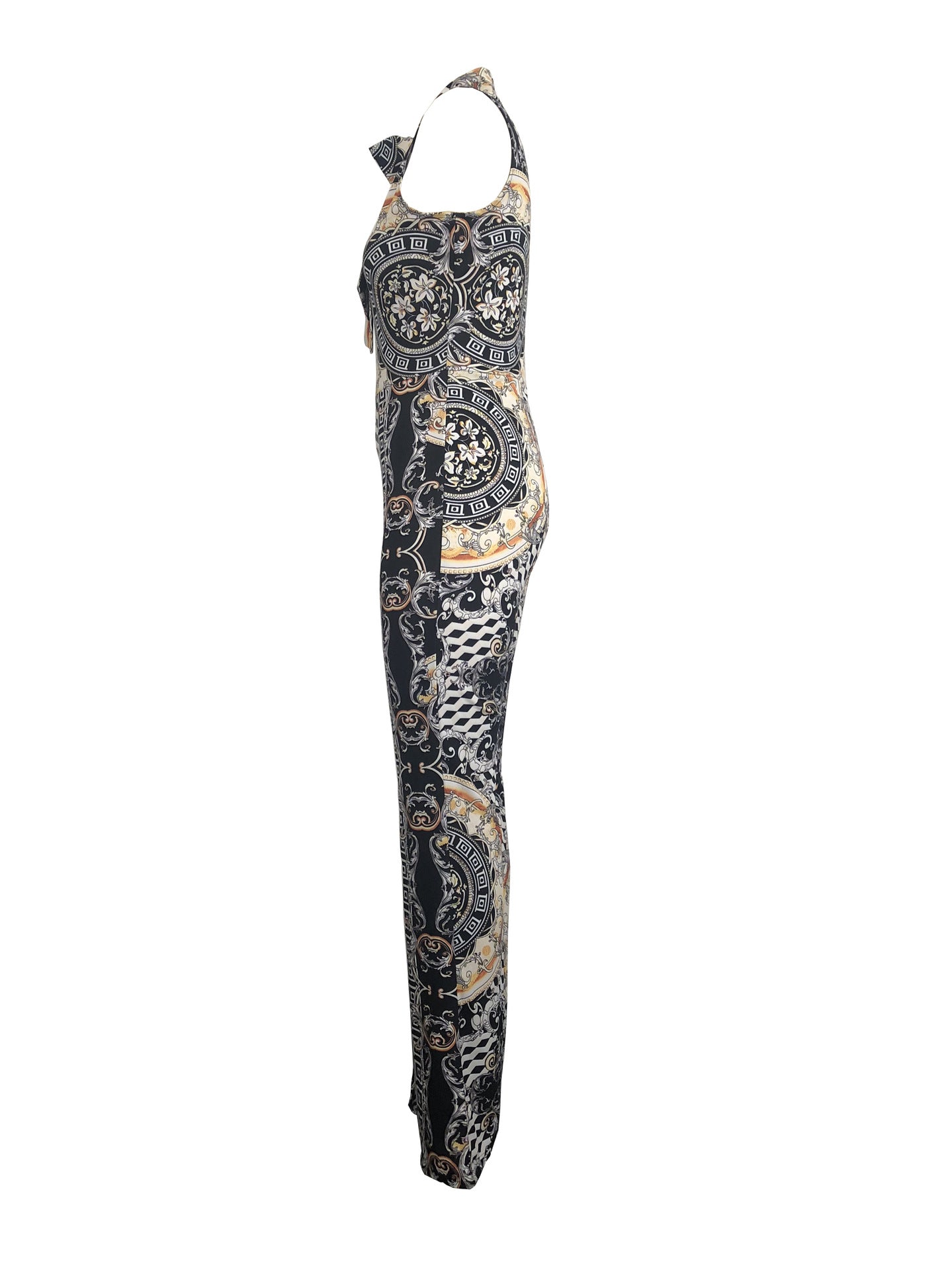 "Designer Queen" Printed Sleeveless Jumpsuit