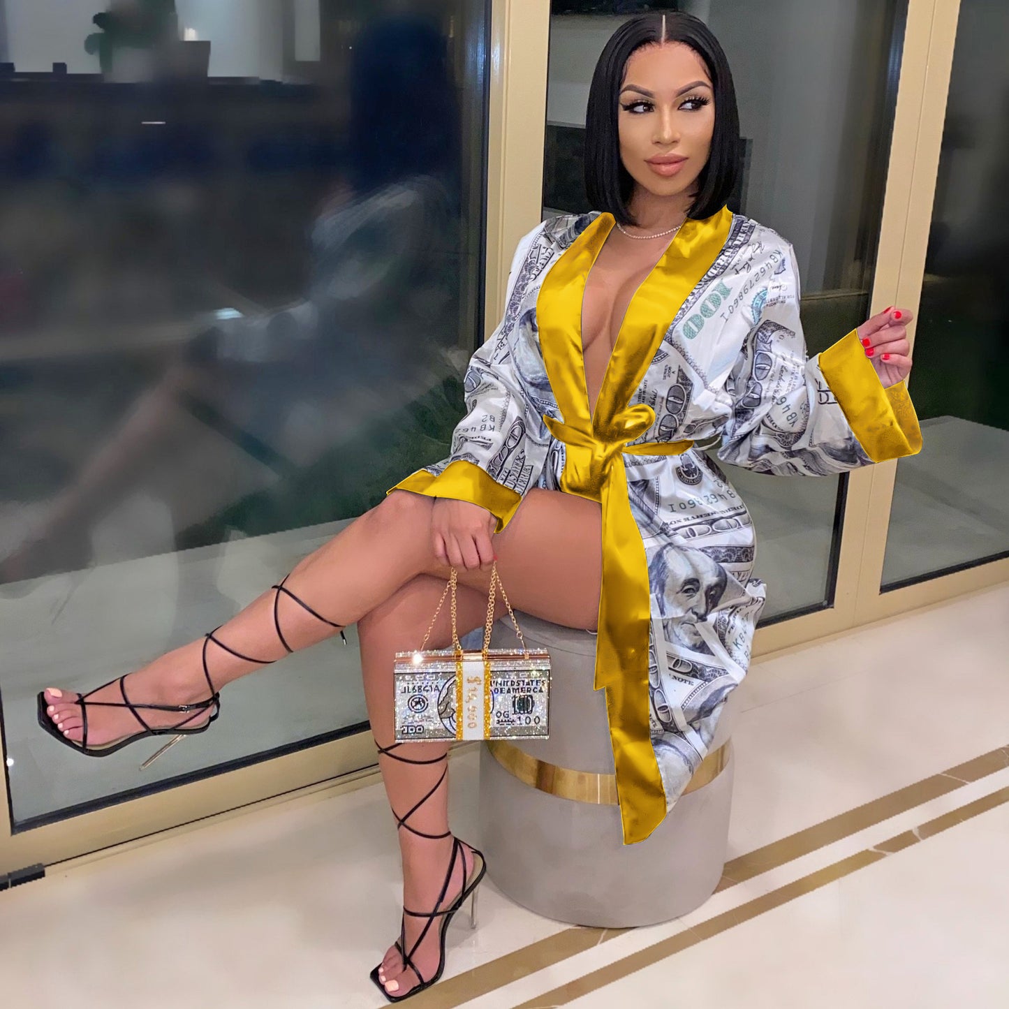 Women's Money Printed Robe