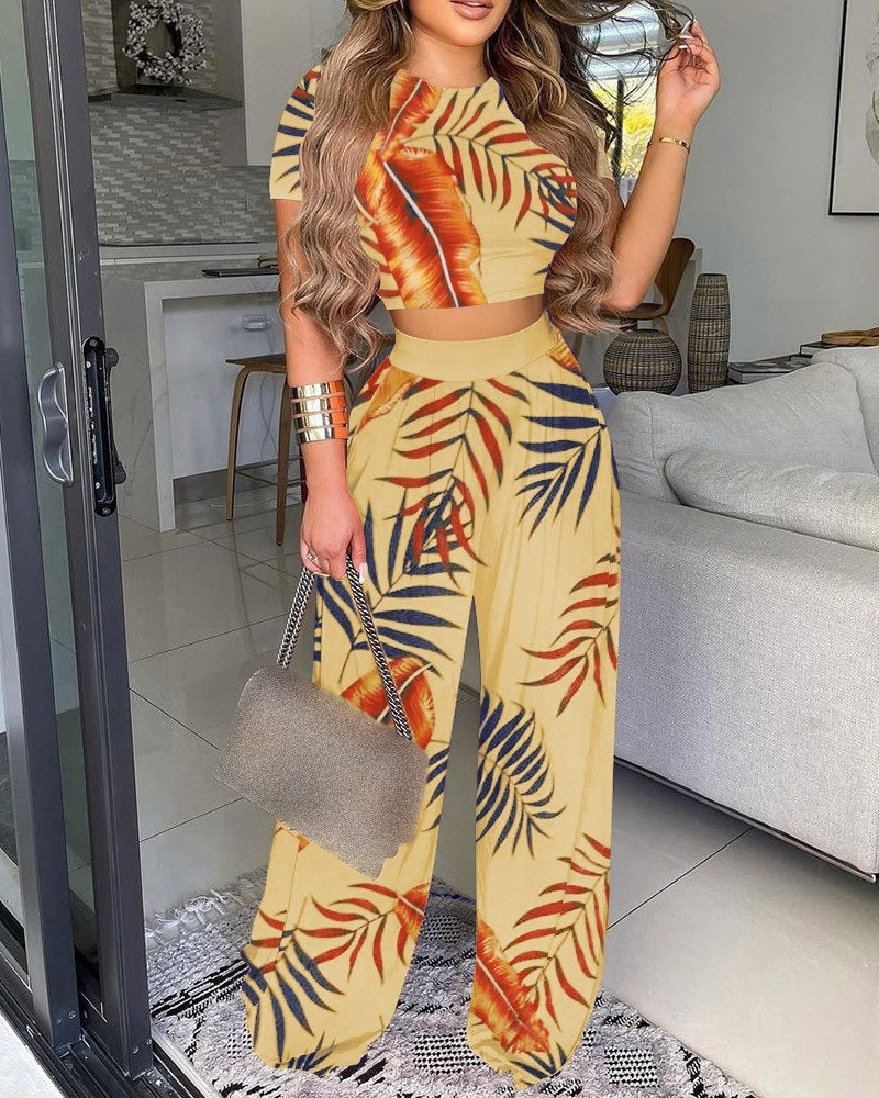 Women Flower Printed Two Piece Set