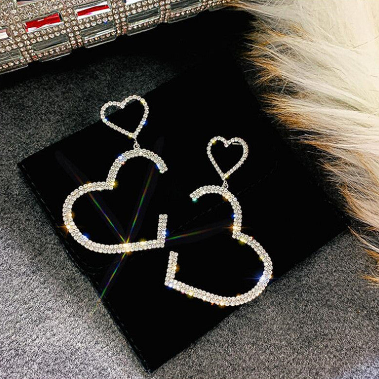 Diamond Heart Love Earrings