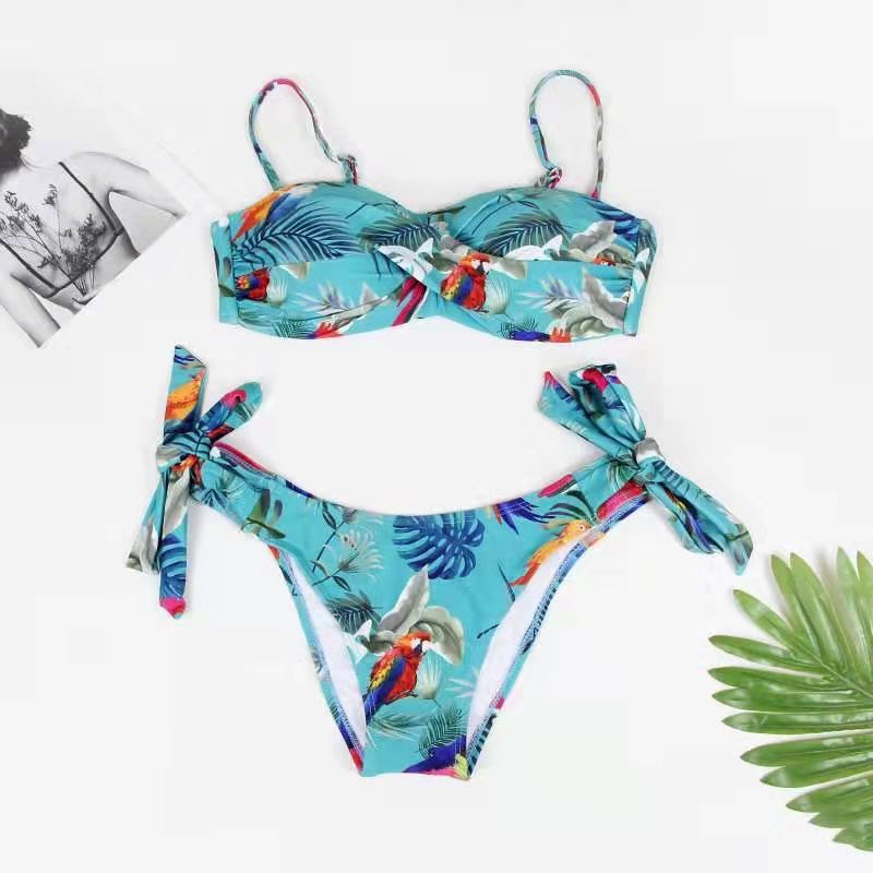 Botanical Print Sexy Two-Piece Set Swimsuit