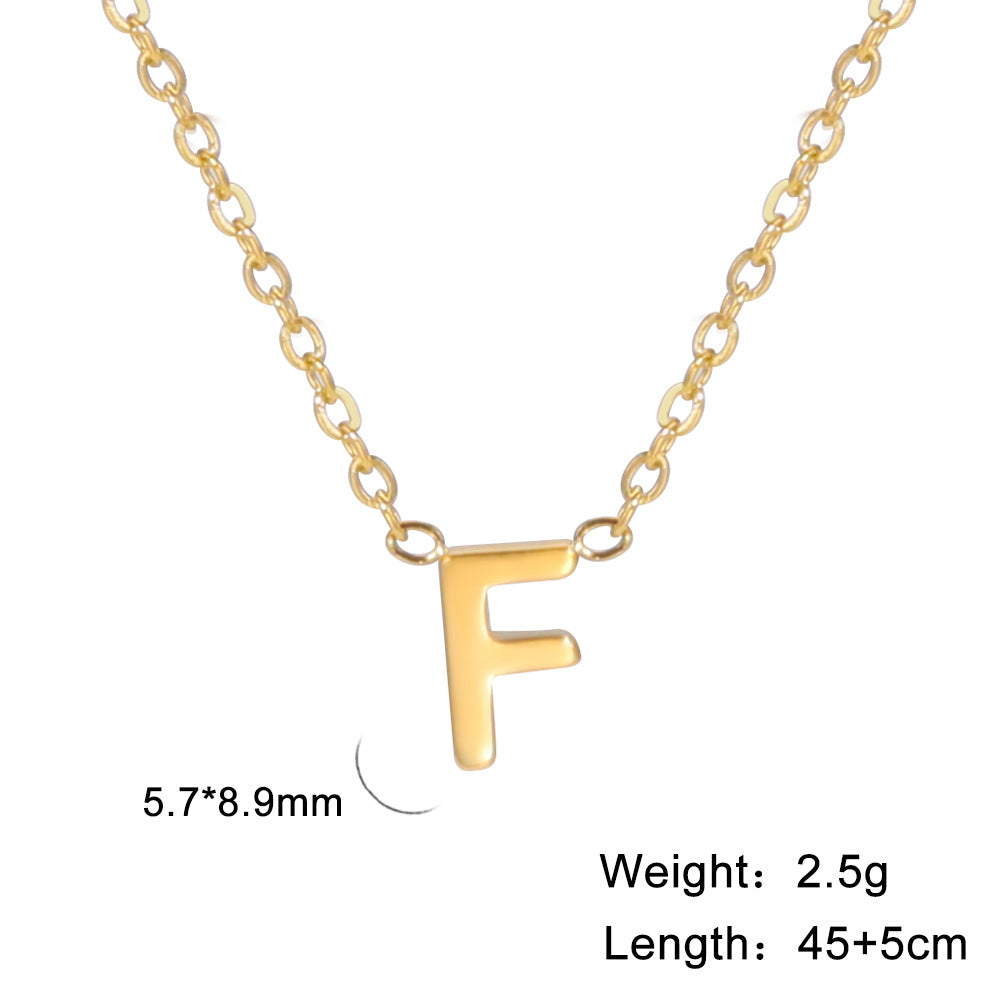 Fashion Alphabet Stainless Steel Necklace