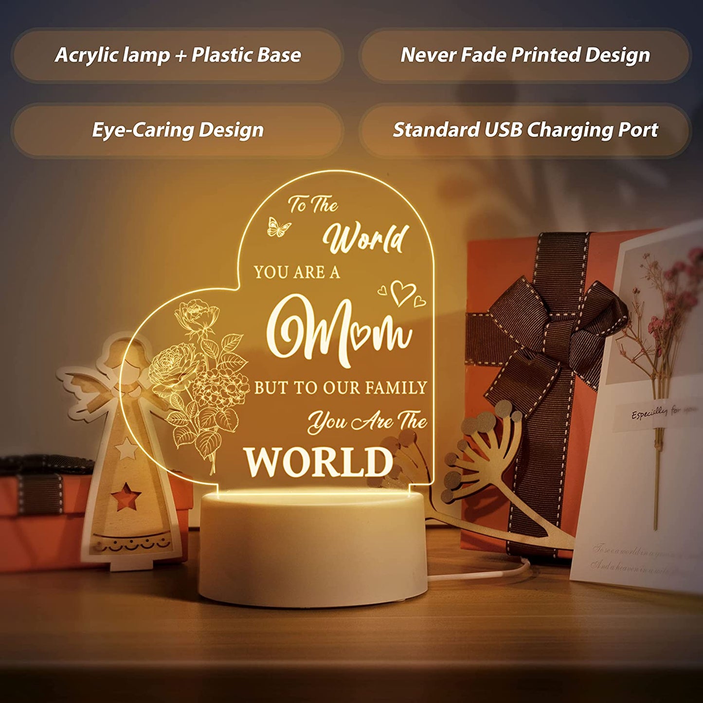 Mother's Day New Acrylic Atmosphere Bedside Lamp