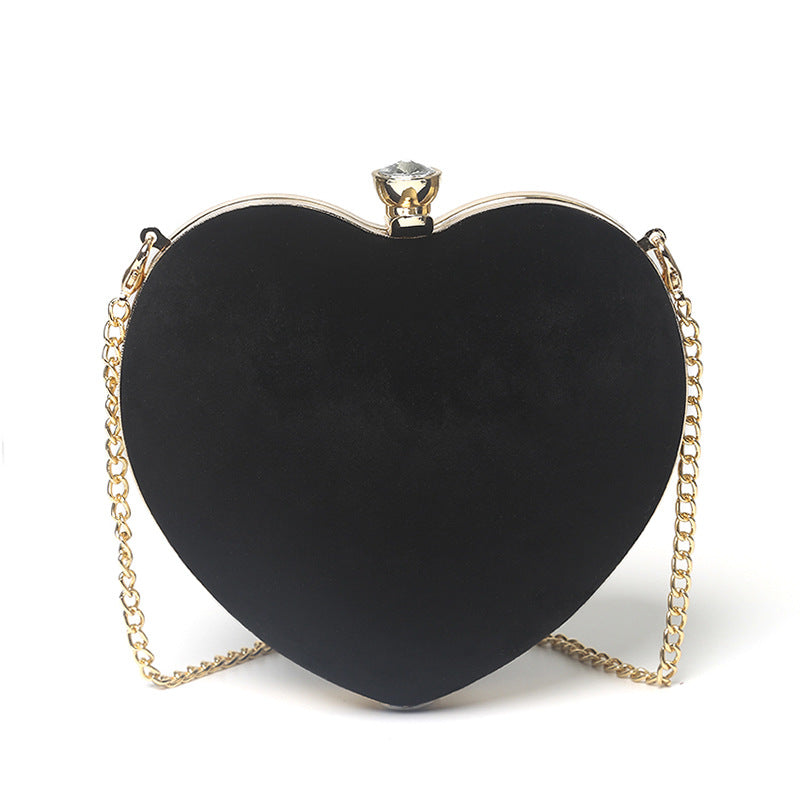 Plush Heart Shaped Chain Purse