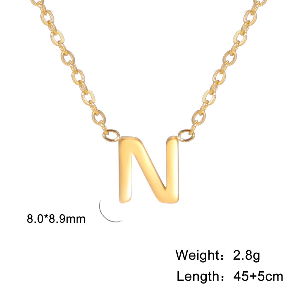 Fashion Alphabet Stainless Steel Necklace