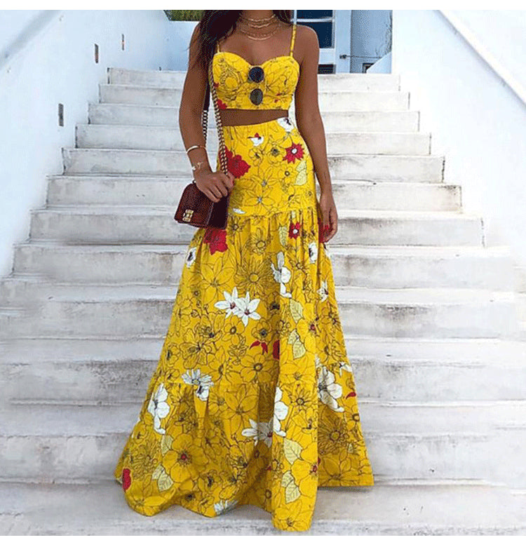"Around The World" Floral Womens Two Piece Set