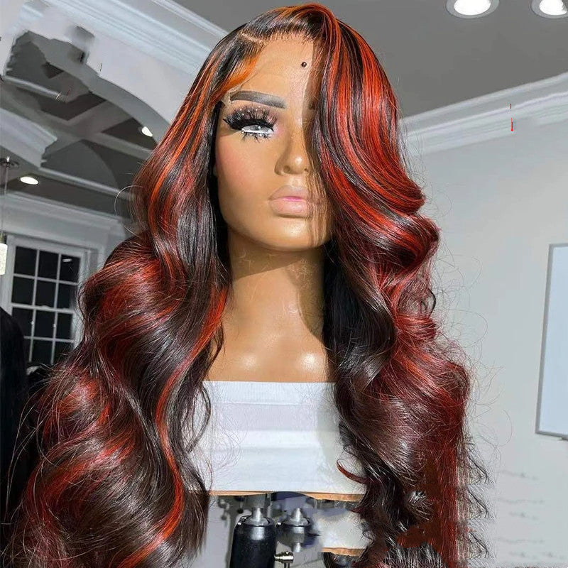 Burgundy Highlight Lace Frontal Wig