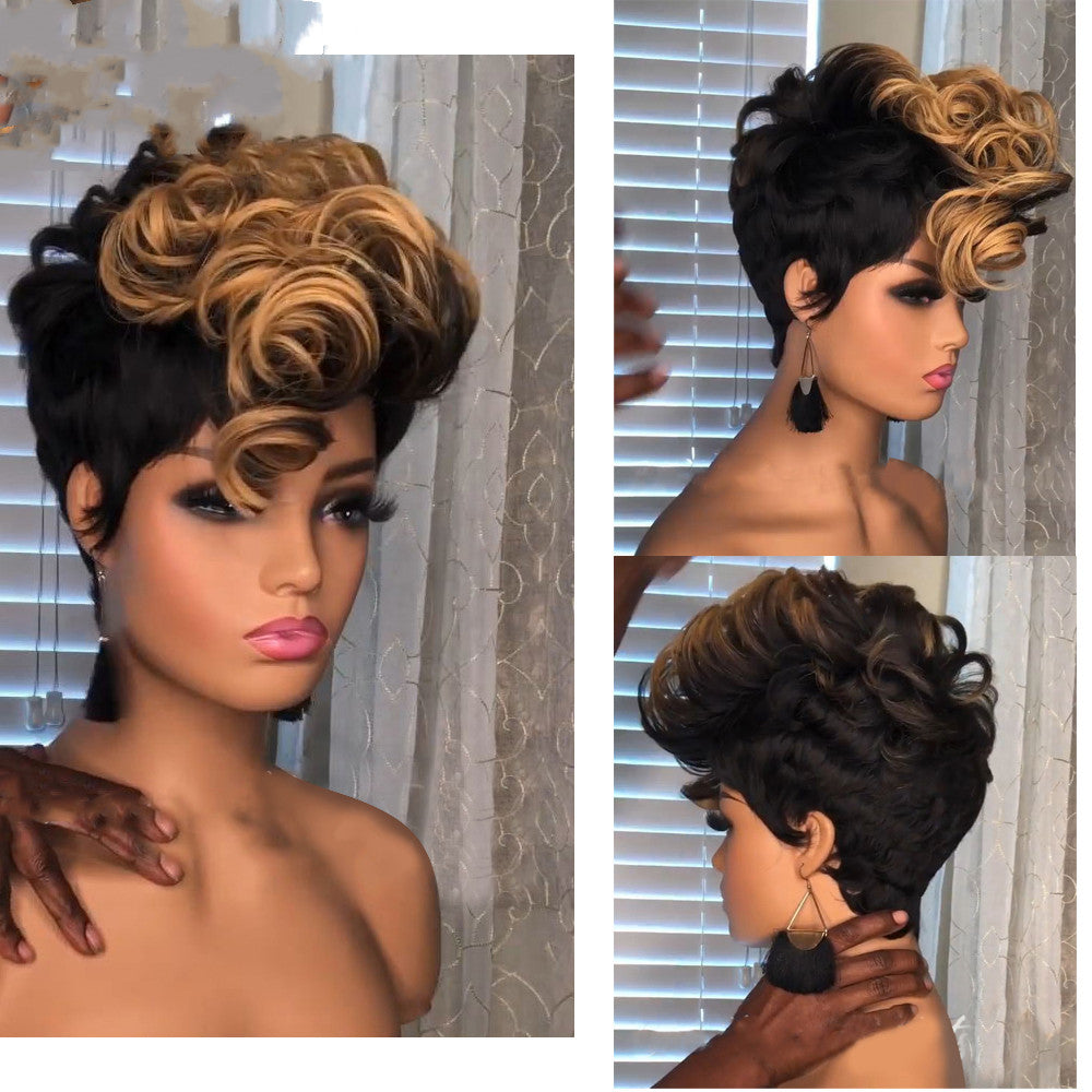 Ladies Short Mohawk Cut Curly Hair Wig