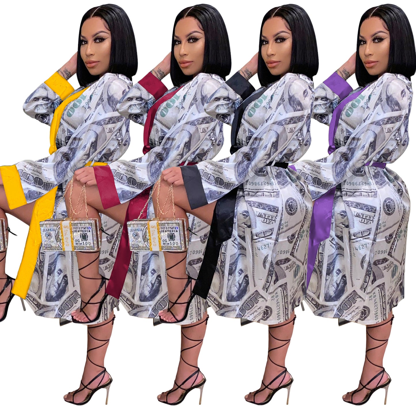Women's Money Printed Robe
