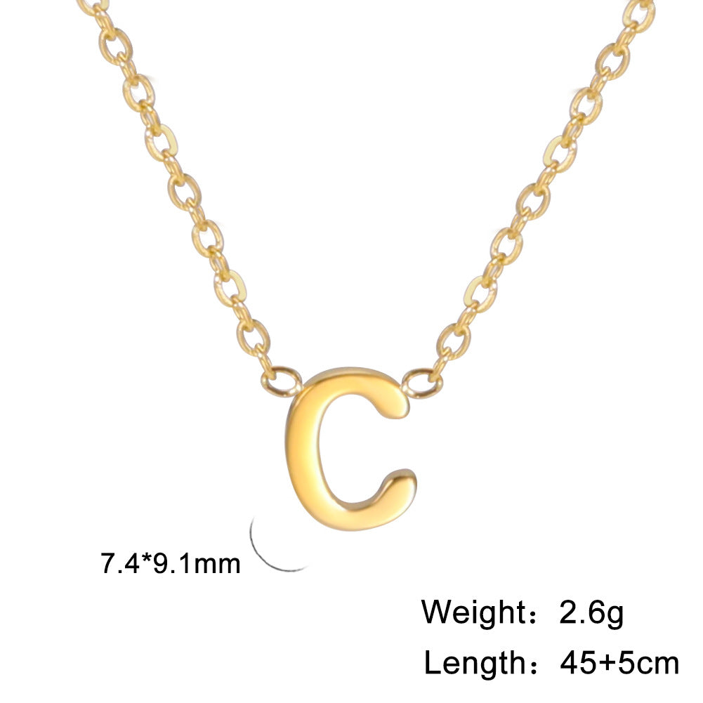 Fashion Alphabet Stainless Steel Necklace